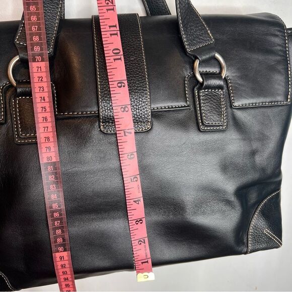 Franklin Covey Black Leather Tote with Silver Hardware - Picture 10 of 10